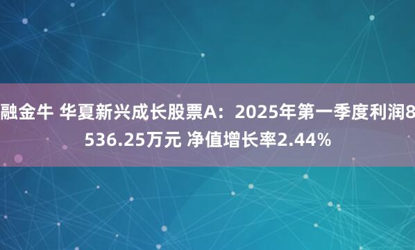 融金牛 华夏新兴成长股票A：2025年第一季度利润8536.25万元 净值增长率2.44%
